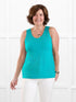 Shandra reversible neckline tank top for women in Rosewater on model Donna, size S Regular @Donna-S-regular 