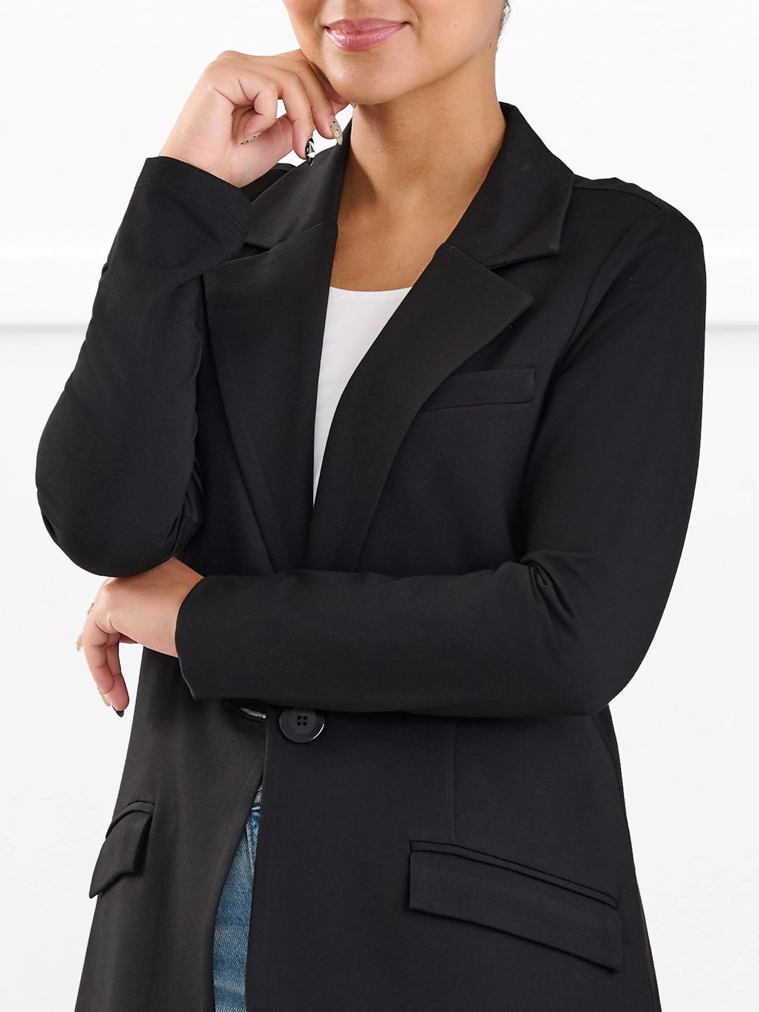 Sienna stretchy girlfriend blazer for women in Black 