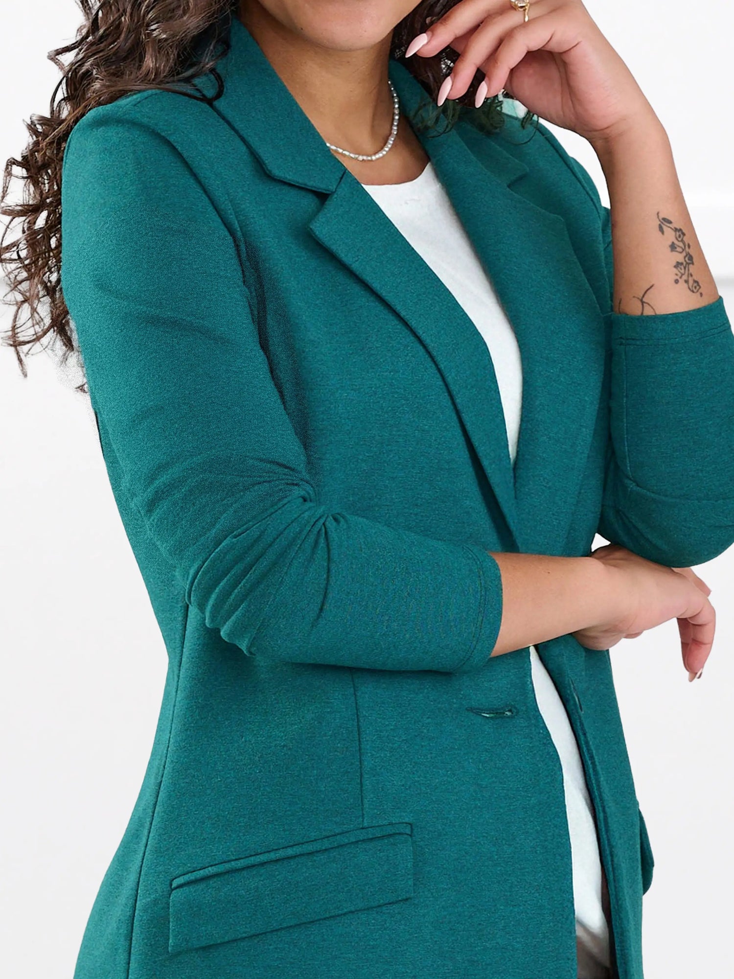 Sienna stretchy girlfriend blazer for women in Ivy melange 