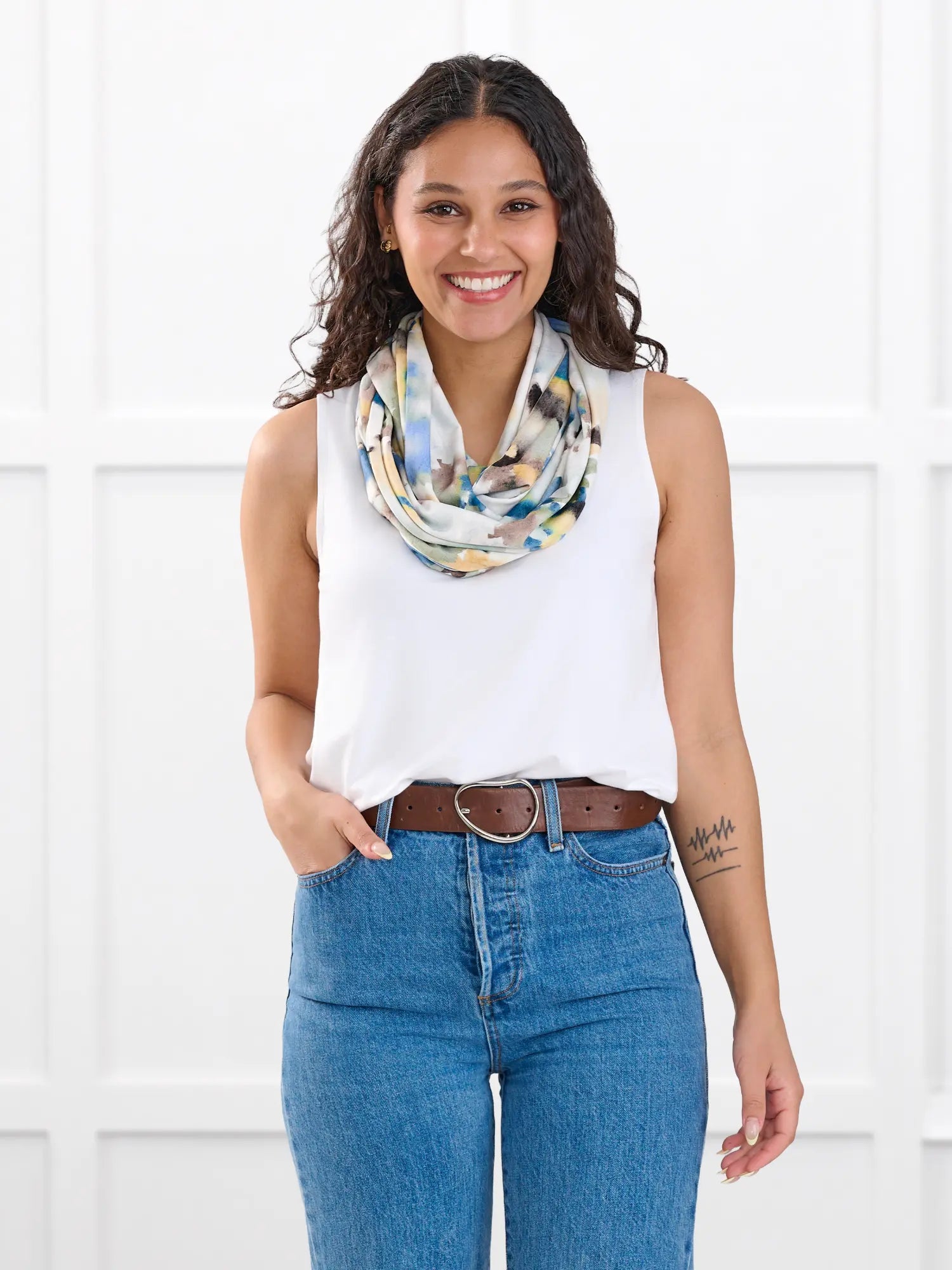Taraji infinity scarf for women in Morning dew 