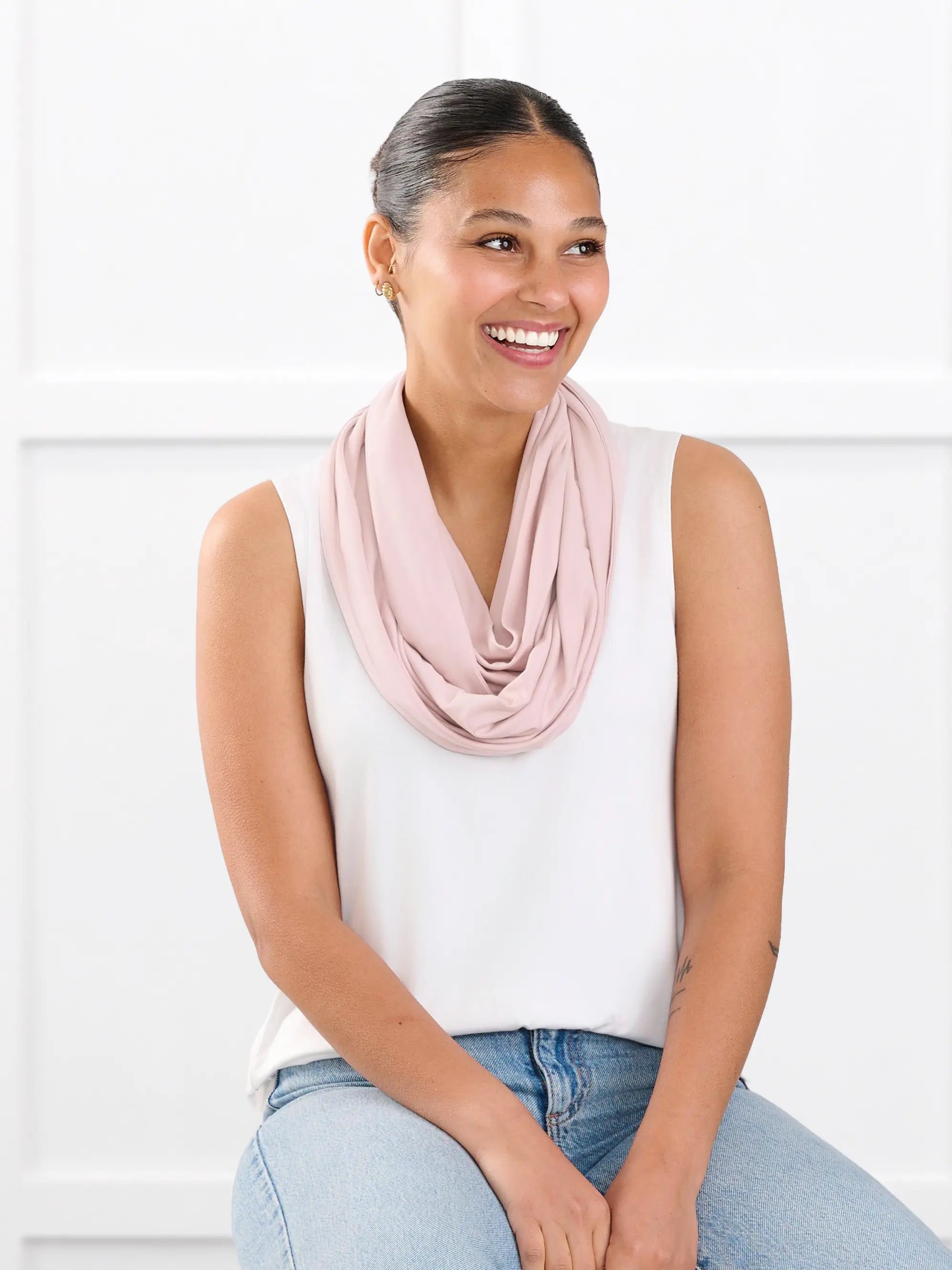 Taraji infinity scarf for women in Ballet pink 
