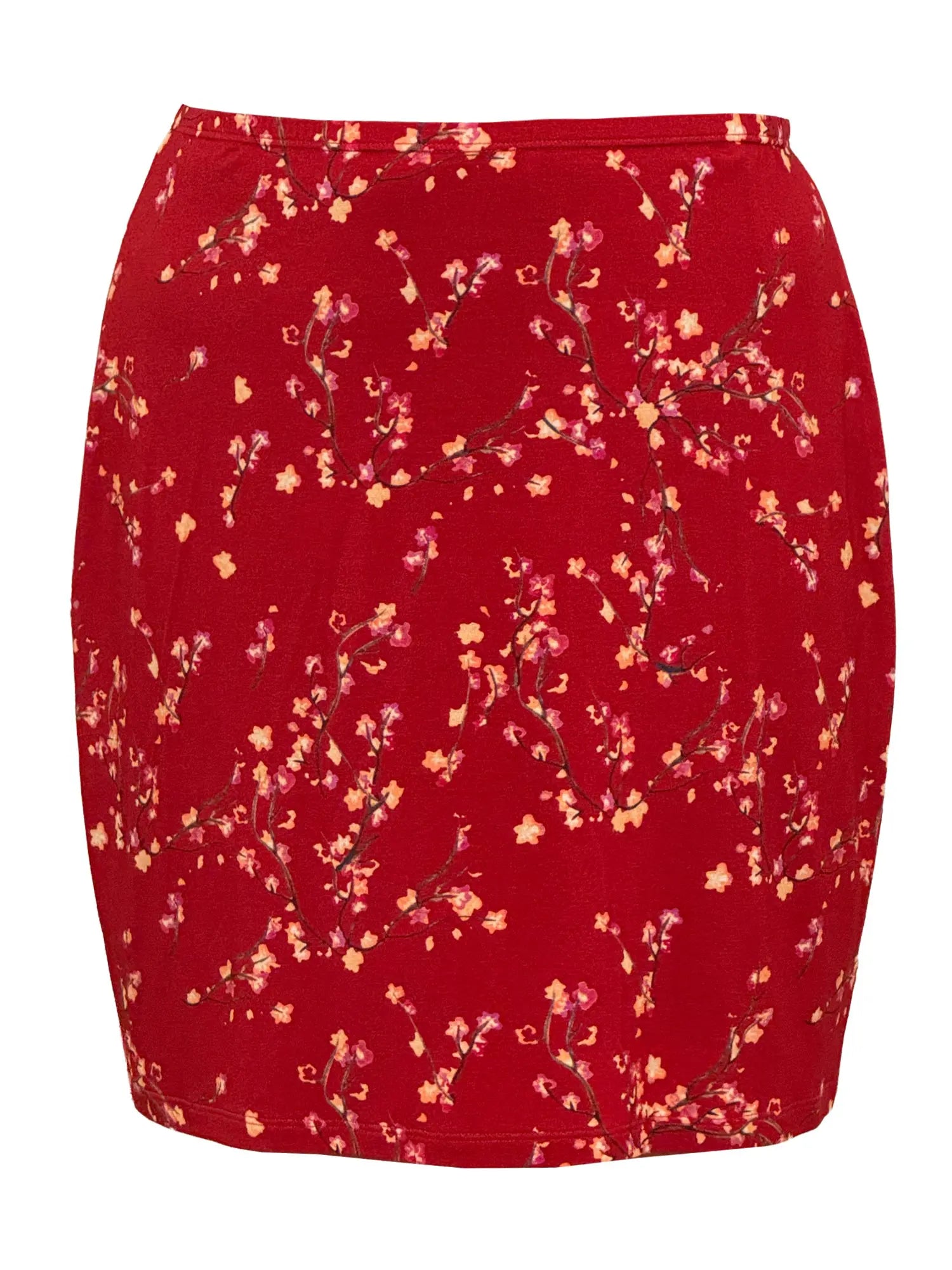 Vida pull on pencil skirt for women in Chili blossom 