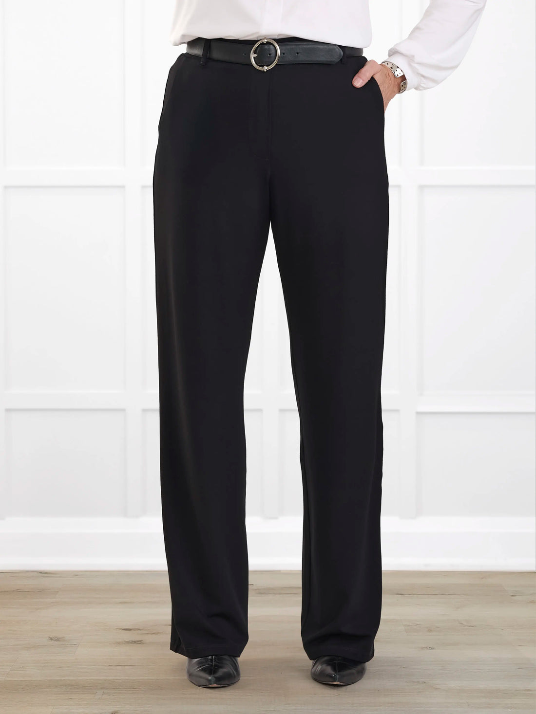 Viviana high waisted straight leg pant for women in Black 