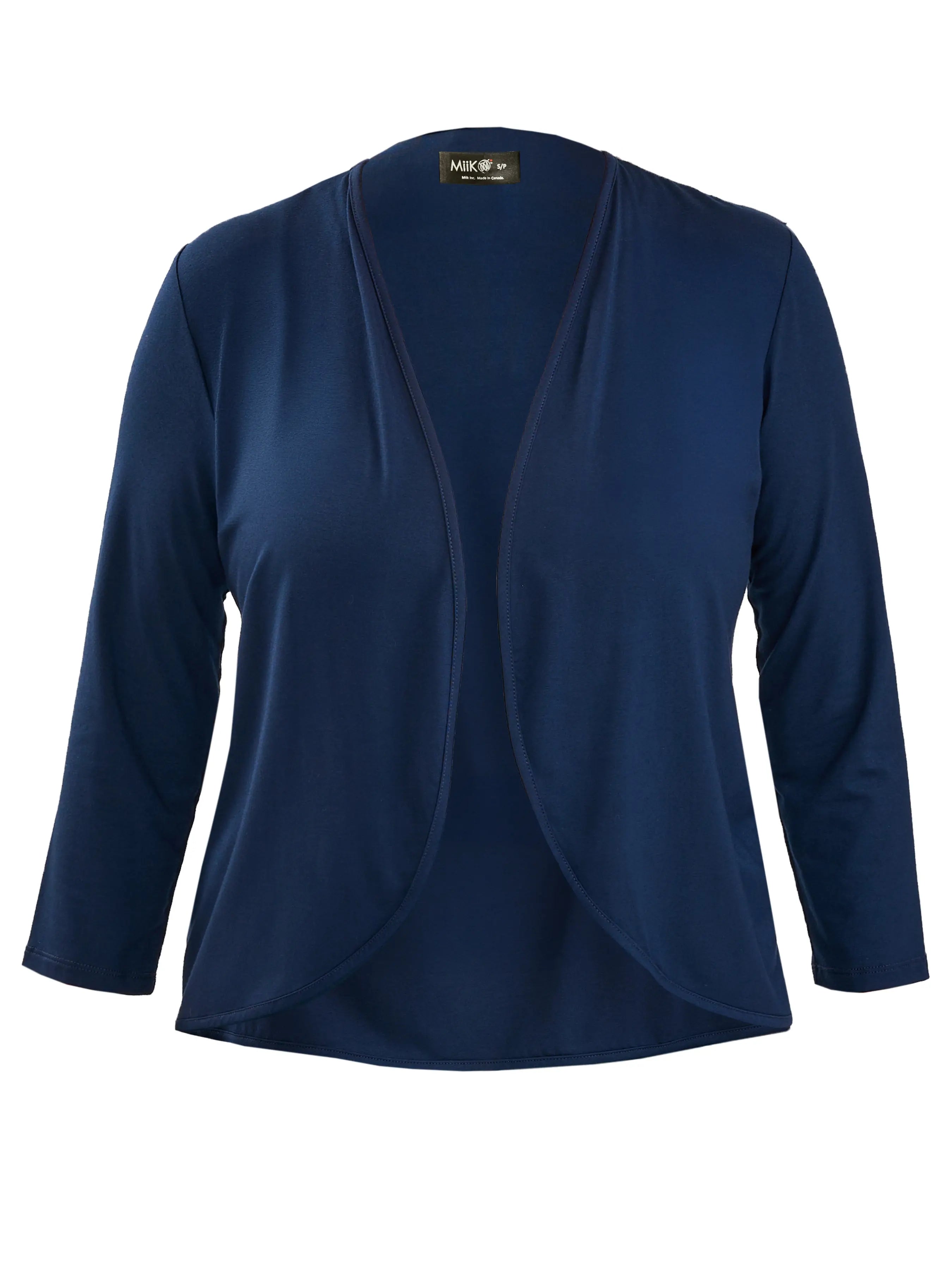 Wesley cropped waterfall cardigan for women in Navy 