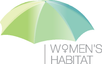 Colorful umbrella with 'Women's Habitat' text on a white background