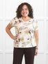 Zyla v neck dolman top for women in Rosewater on model Kerri, size M @Kerri-M 