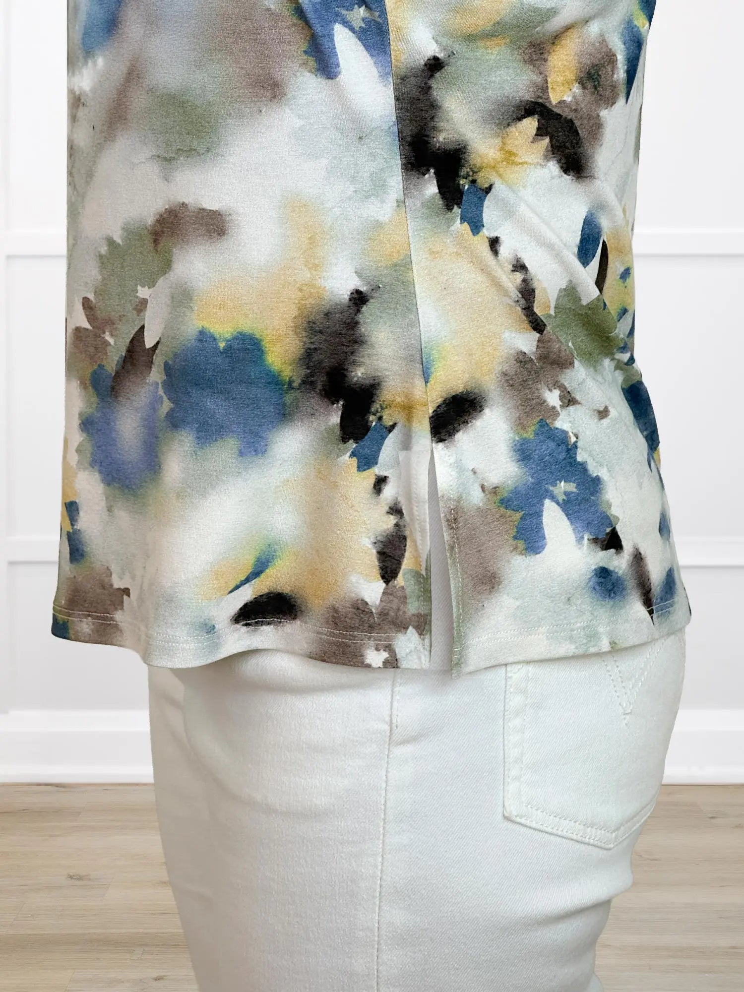 Zyla v neck dolman top for women in Morning dew 