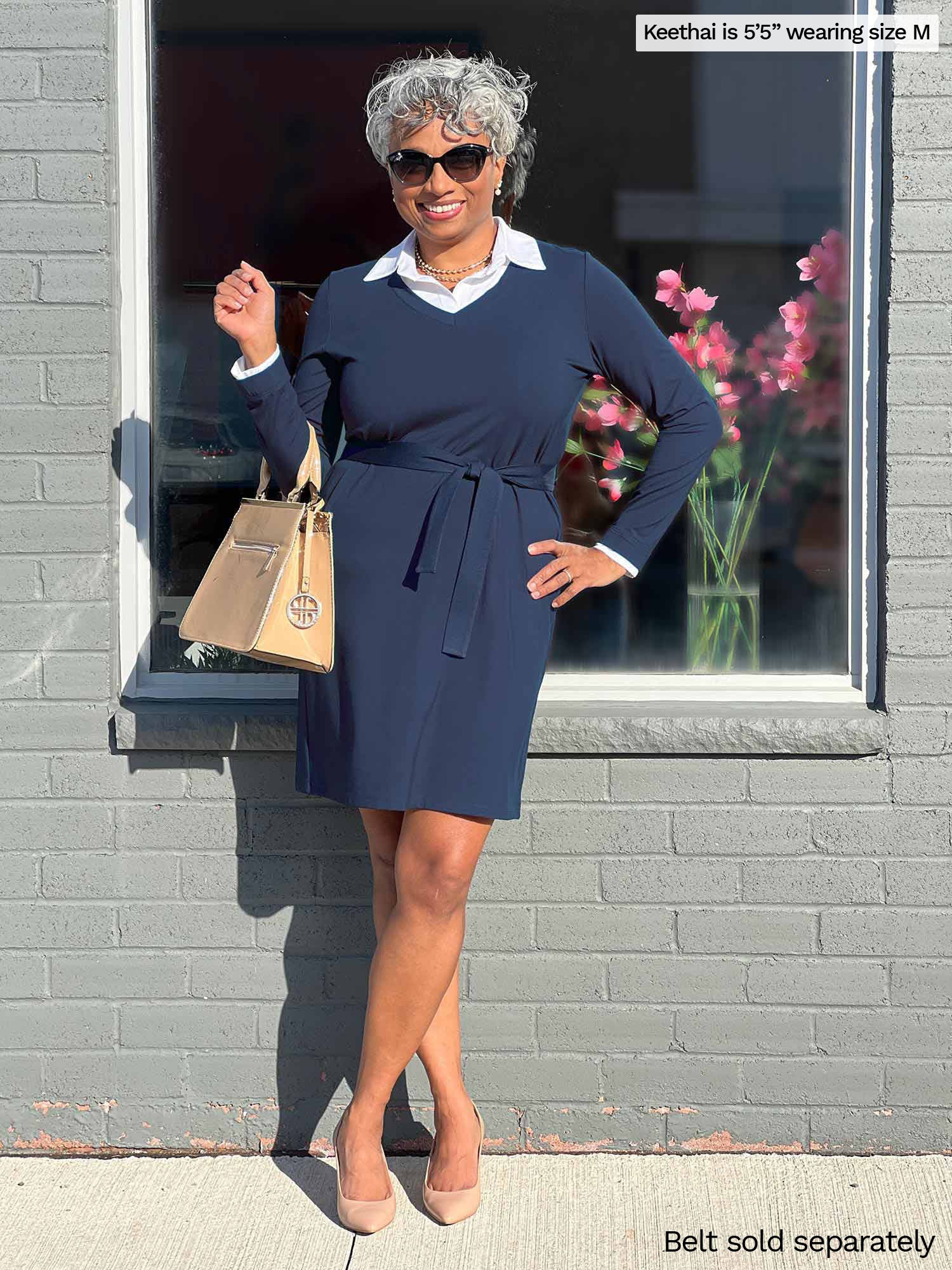 Navy sales collared dress