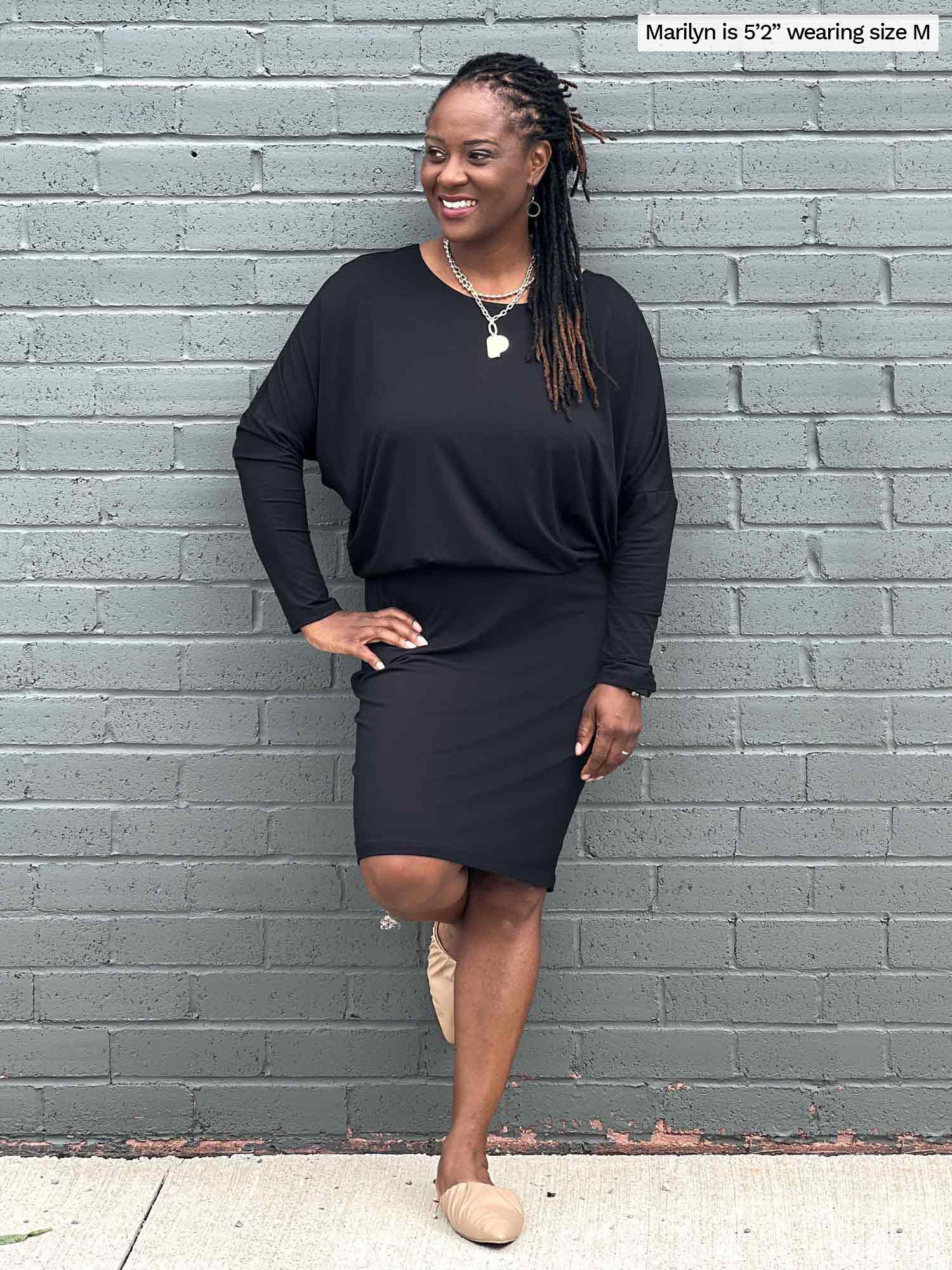 Bat sleeves dress top