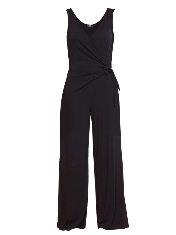 An off figure image of Miik's Blakely faux-wrap dressy jumpsuit