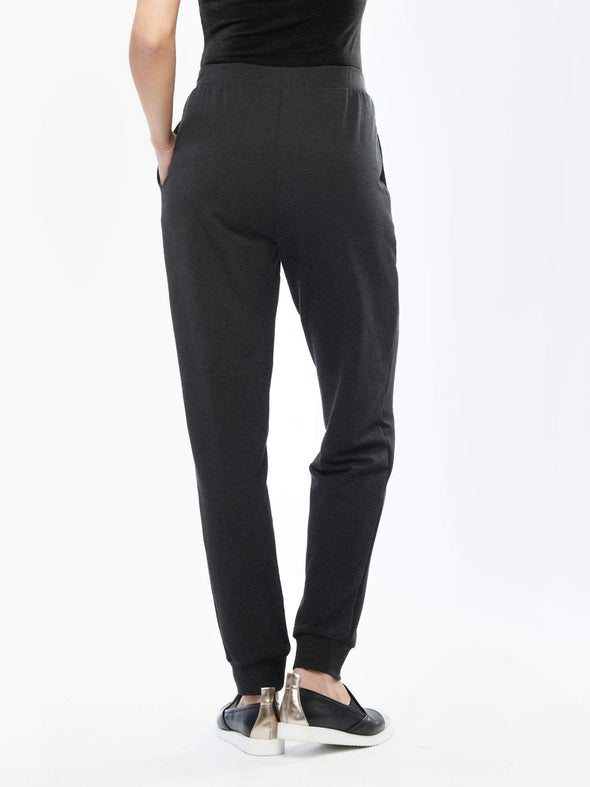A back shot of Miik's Henley lounge jogger in charcoal