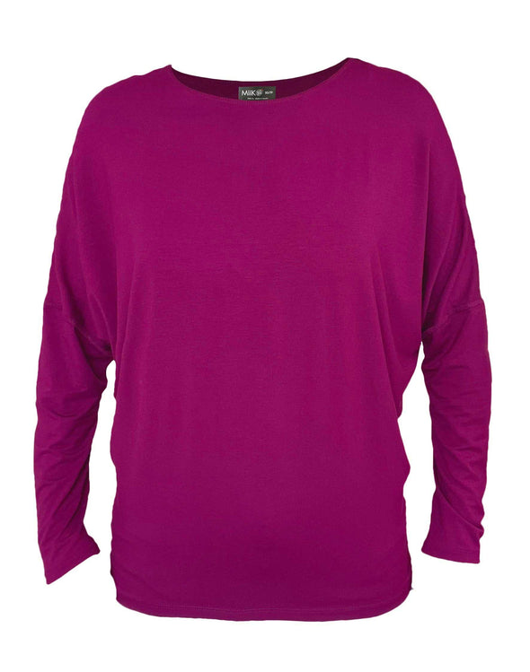 An off figure image of Miik's Kallyn slouchy dolman long sleeve top