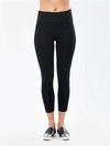 A close-up GIF of Miik's Lisa2 capri legging in black showing the waistband folded and over, then unfolded worn ultra high waisted.