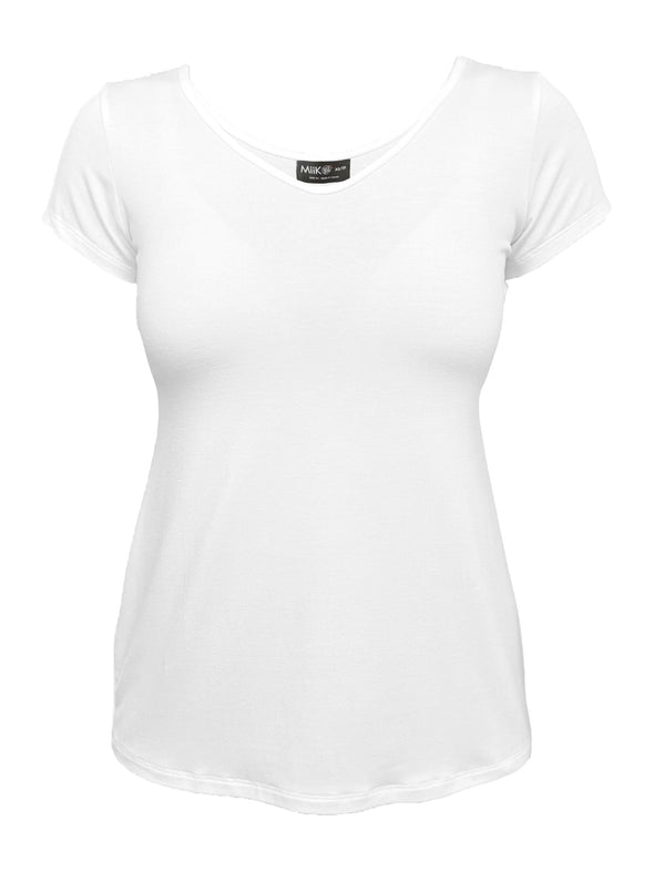 An off figure image of Miik's Marianna reversible classic tee in white