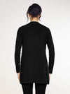 Back details of Miik's Melanie classic cardigan with pockets in black