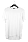 Off figure of Miik's Mick square neck t-shirt in white.