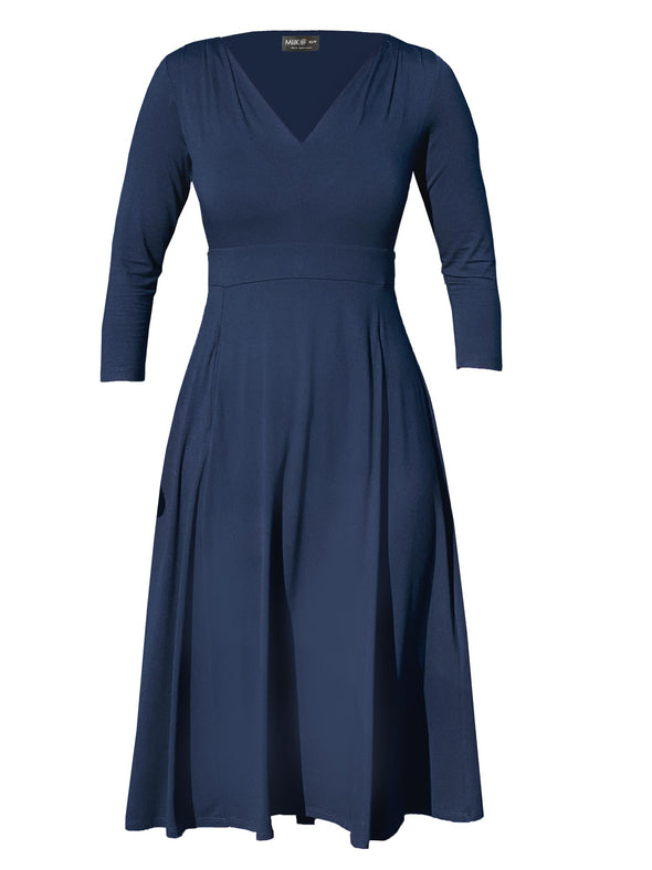An off figure image of Miik's Rabel midi flounce dress with pockets 