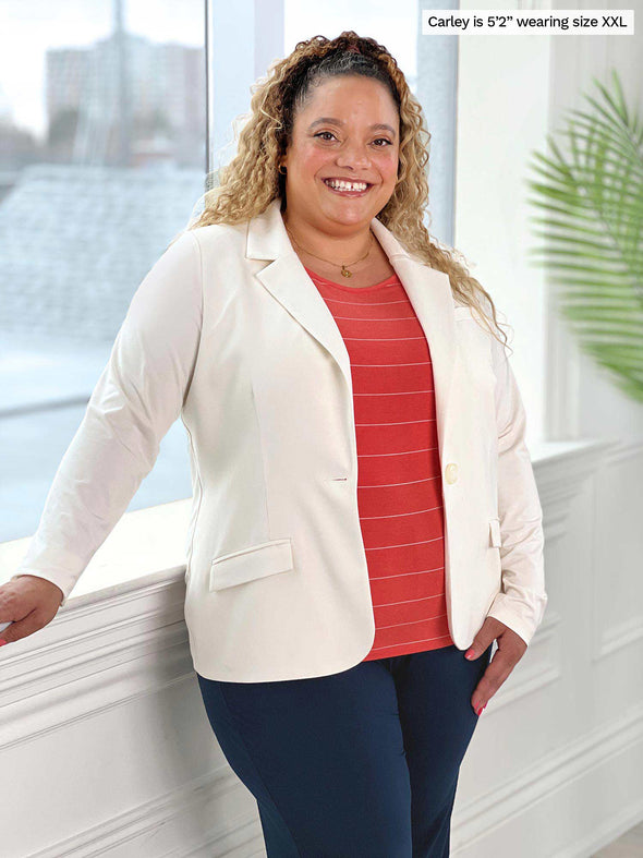 Plus size sales white blazer