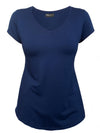 Off figure of Miik's Sutton v-neck classic tee in navy.