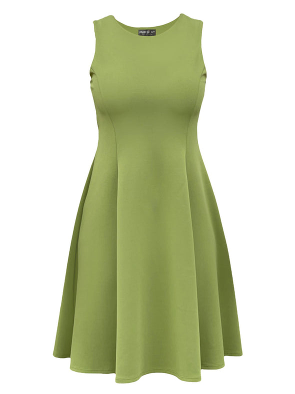 An off figure image of Miik's Valerie sleeveless fit and flare dress