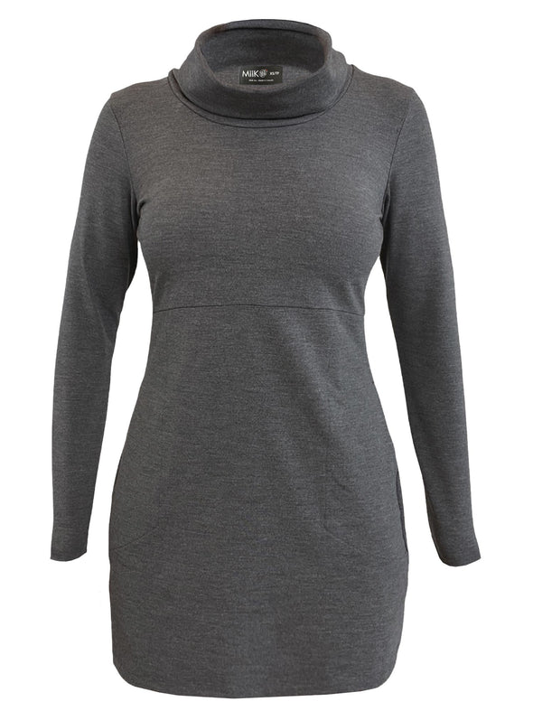 An off figure image of Miik's Vienna cowl neck long sleeve tunic